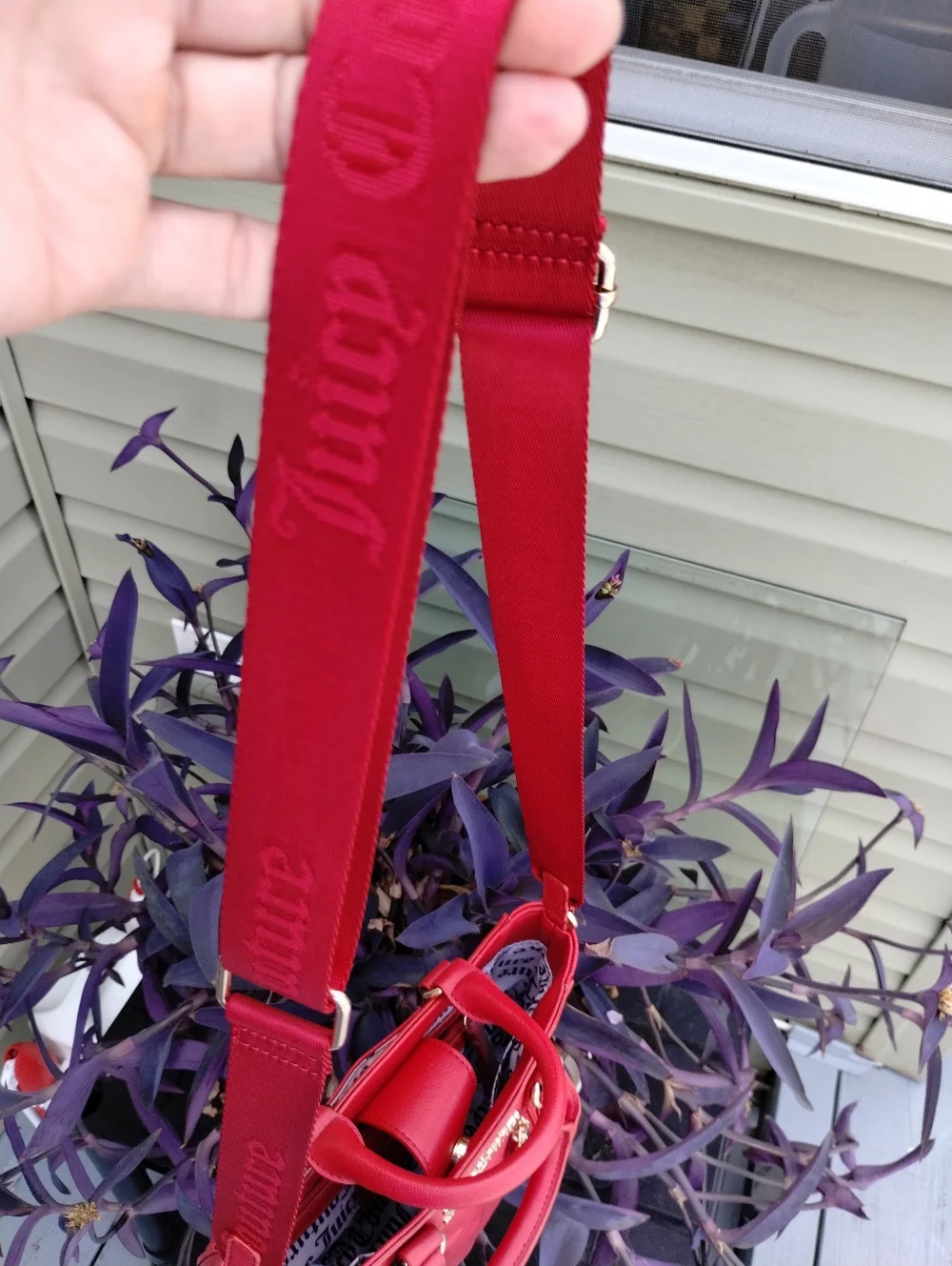 Juicy Couture Red Satchel with Gold Hardware